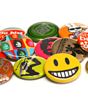 viele 25 mm Buttons: Standard, Metallic, Neon