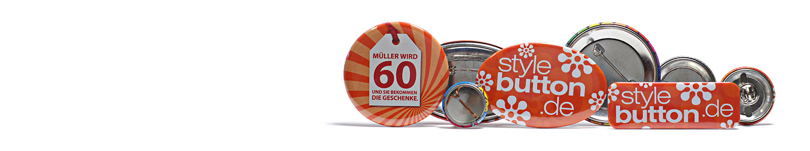 verschiedene Buttons mit Nadel-Verschlüssen
