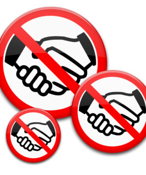 No-Handshake-Buttons in 3 Größen