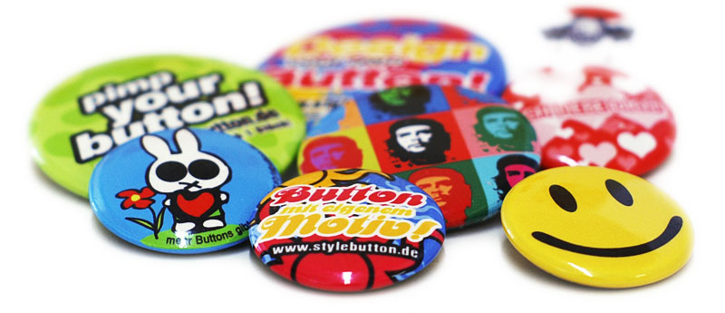 Beispiele für Buttons in Standard 4/0 Druckqualität
